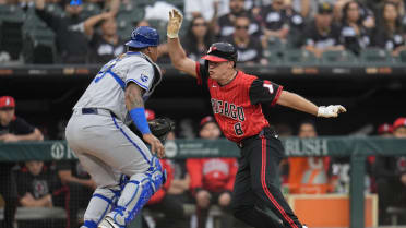 Kyle Teel caught stealing home to end the inning