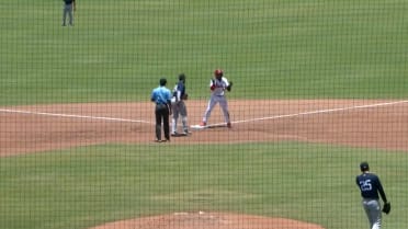 Rainiel Rodriguez delivers a pair of doubles