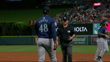 Gregory Santos dances his way off the field