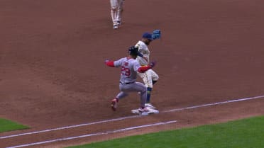 Abraham Toro safe at first after review